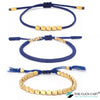 TCC™ Natural Tibetan Copper Blue Rope 3 Layer Goodluck Wealth Charm Bracelet
